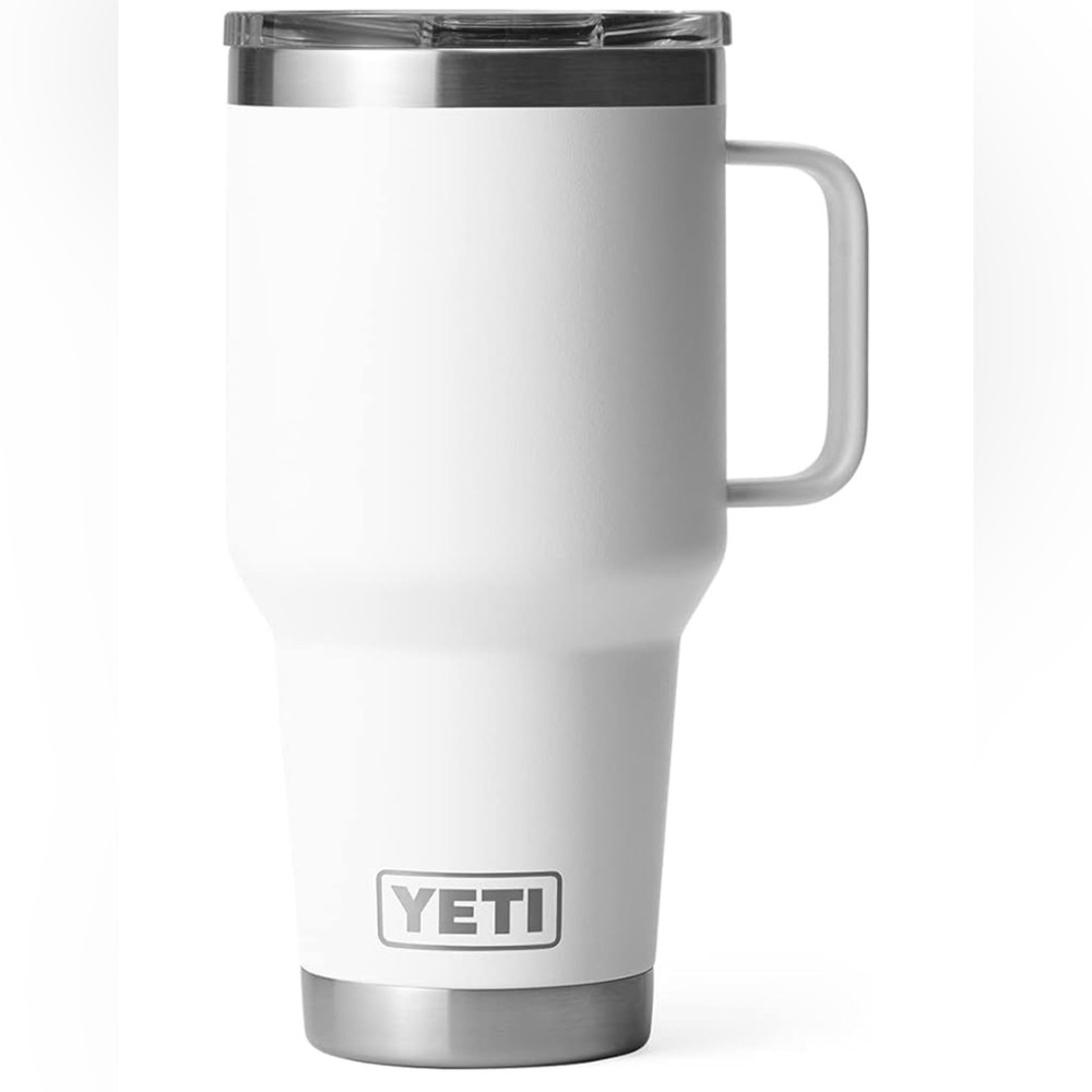 YETI Rambler 30oz Travel Mug, white, with Stronghold Lid